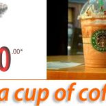 Free Coffee Starbucks Fifty Dollar Certificate Tell a friend, get them a few cups of coffee. Click any icons below and spread the news. Did you like this? Share it:Tweet