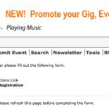 Create Your Concert Listing Account–All New Announcing the New Events Calendar for Musicians.