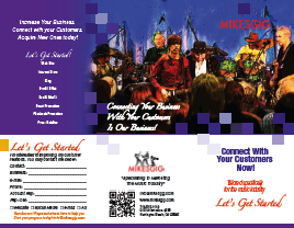 Mikesgig music store marketing brochure